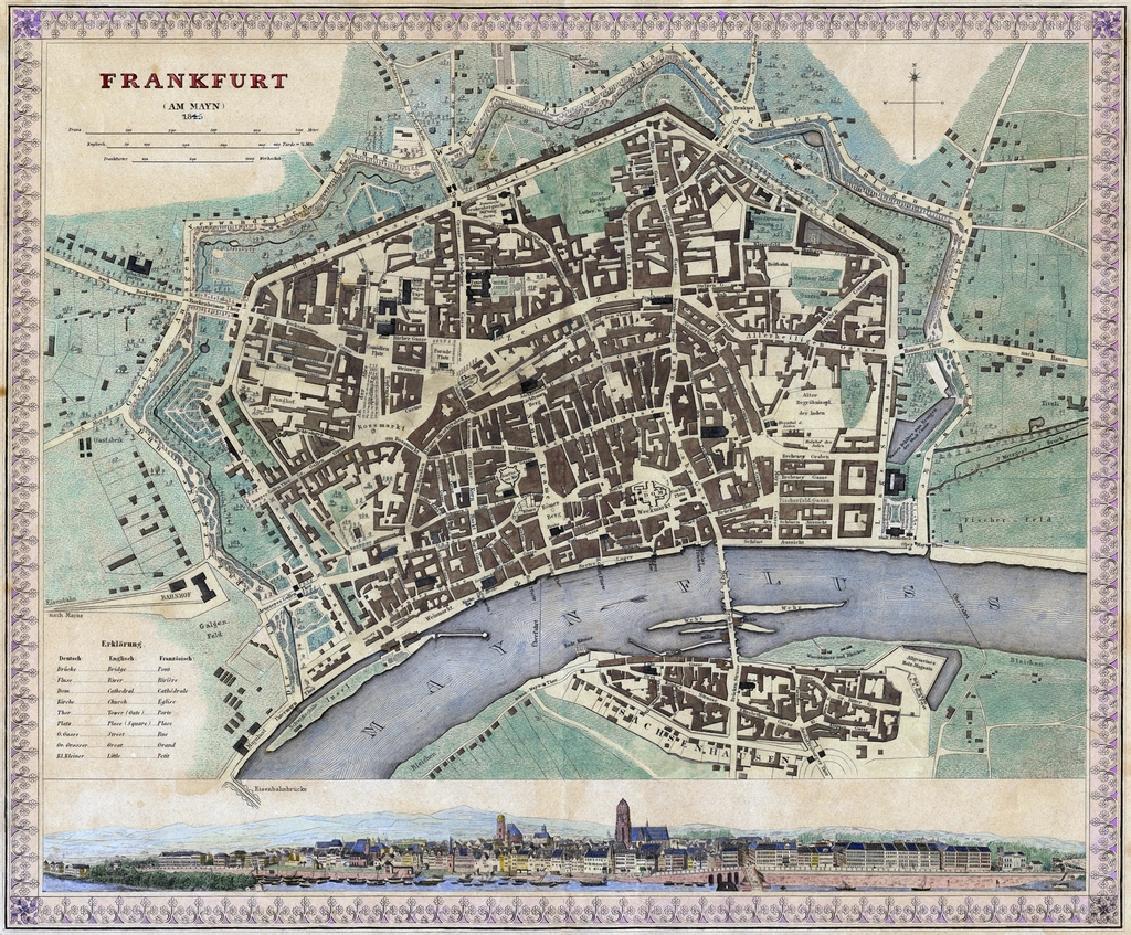 Plan von Frankfurt aus dem Jahr 1845